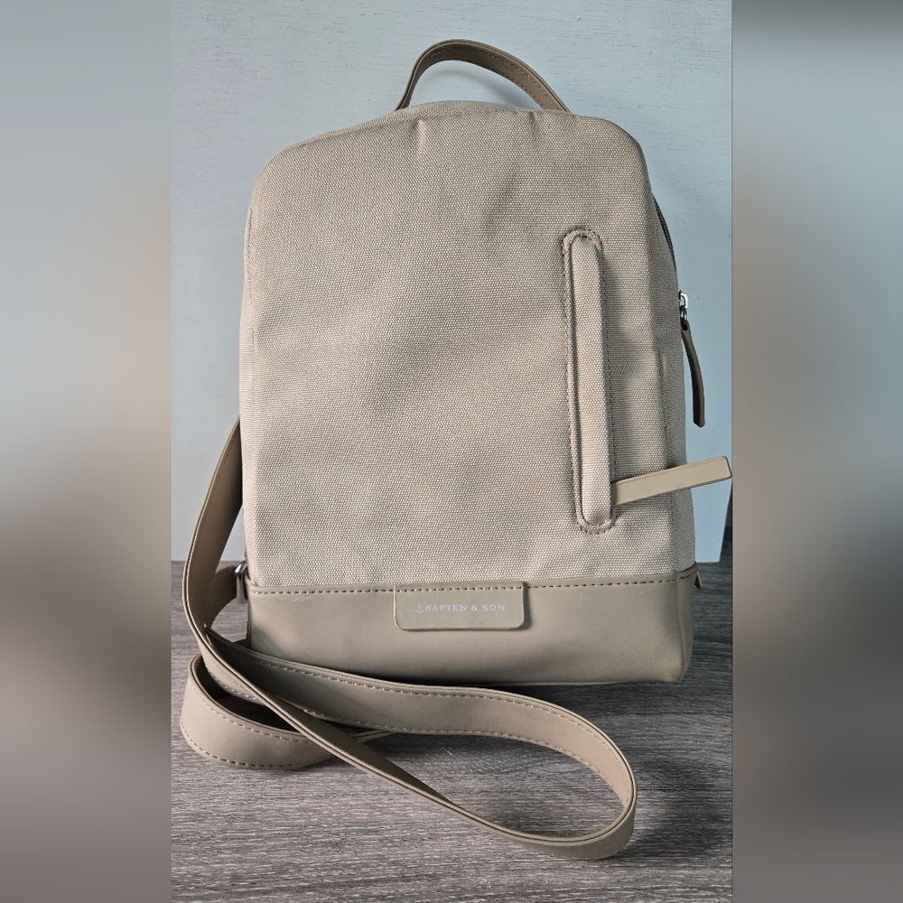Kapten & Son taupe vegan backpack/purse